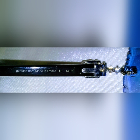 Luxury Moissanite Buffs With Genuine Ox Temples And Diamond Cut Blue Lenses - Picture 9 of 9